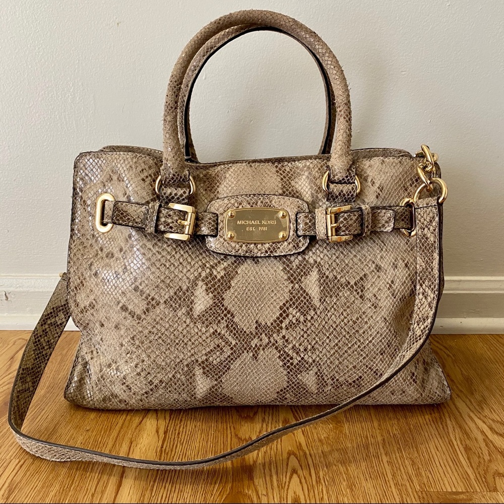 Michael Kors Python Hamilton Tote - image 1